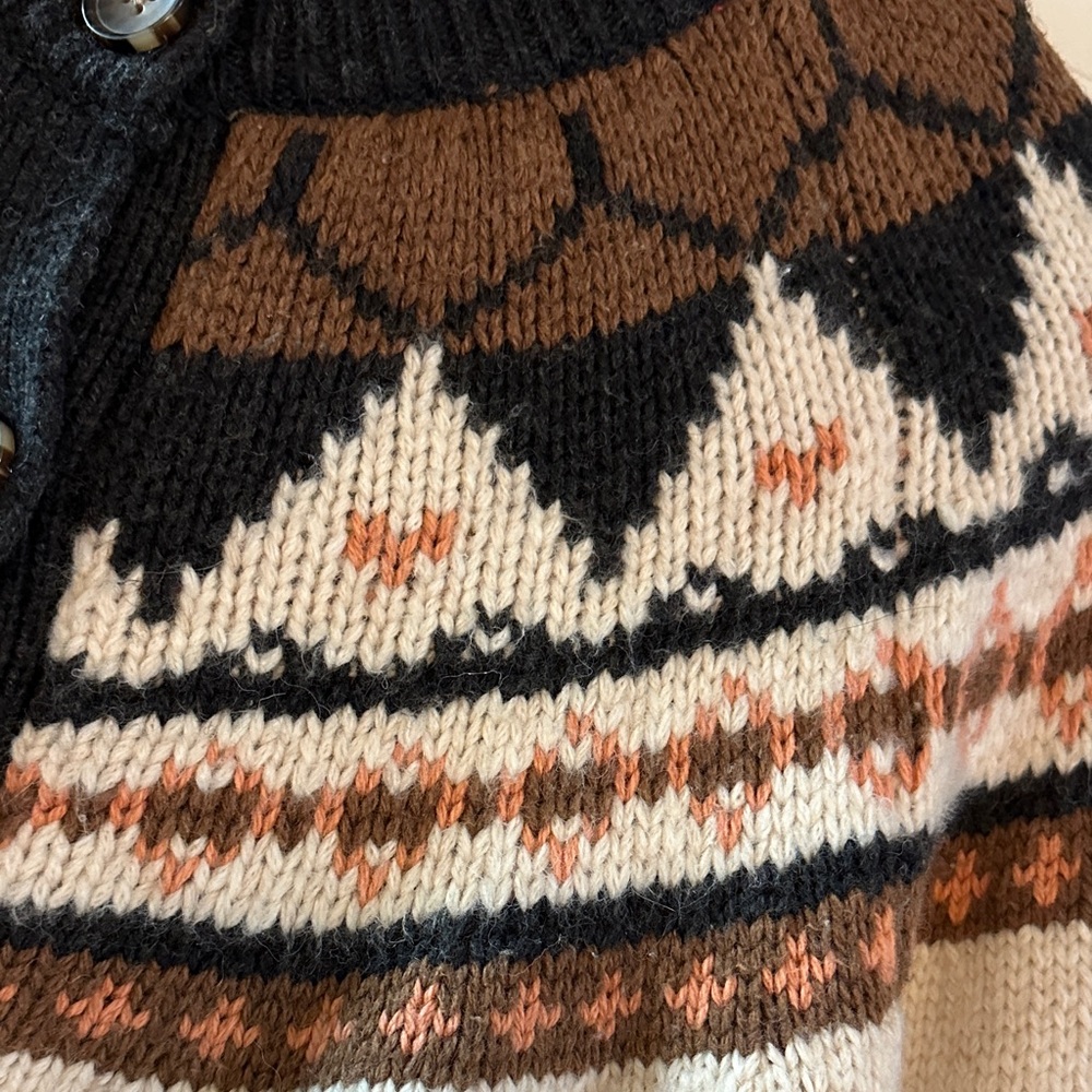 Marine Layer Black and Brown Patterned Cardigan - image 5